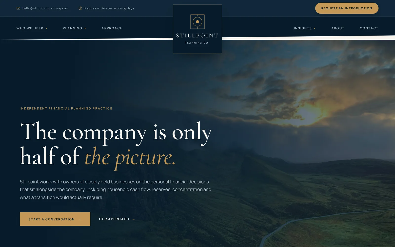 Financial Advisors website design shown on a laptop and iPhone
