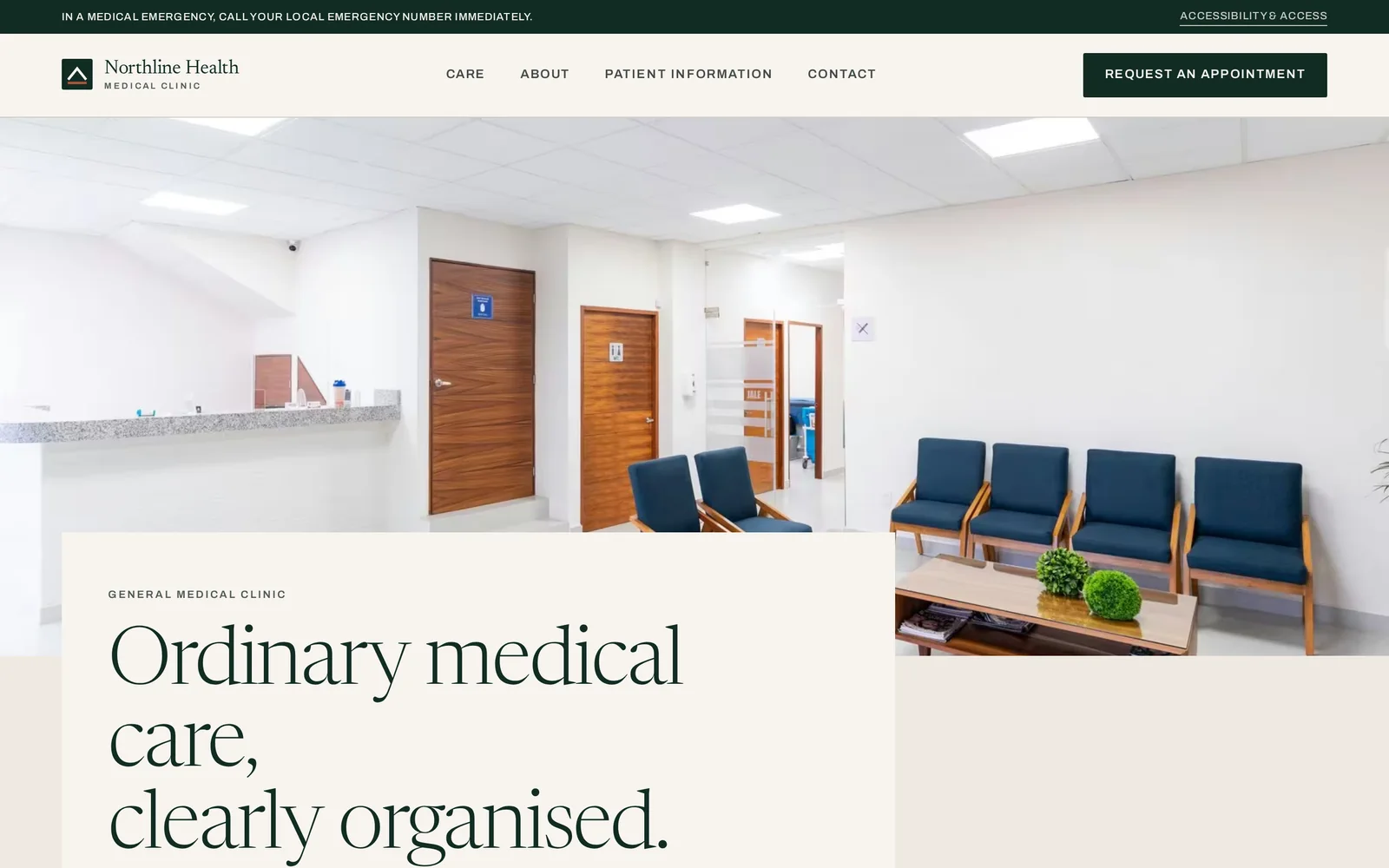 Medical Clinic website design shown on a laptop and iPhone