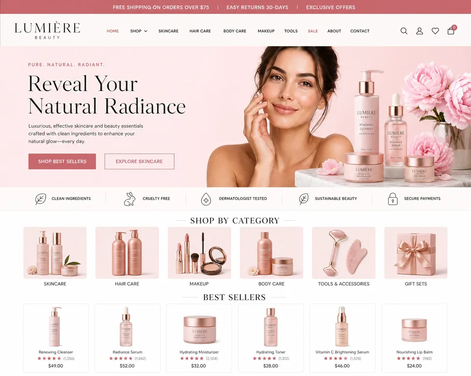 Premium Beauty Experience, website design by Prospering Digital