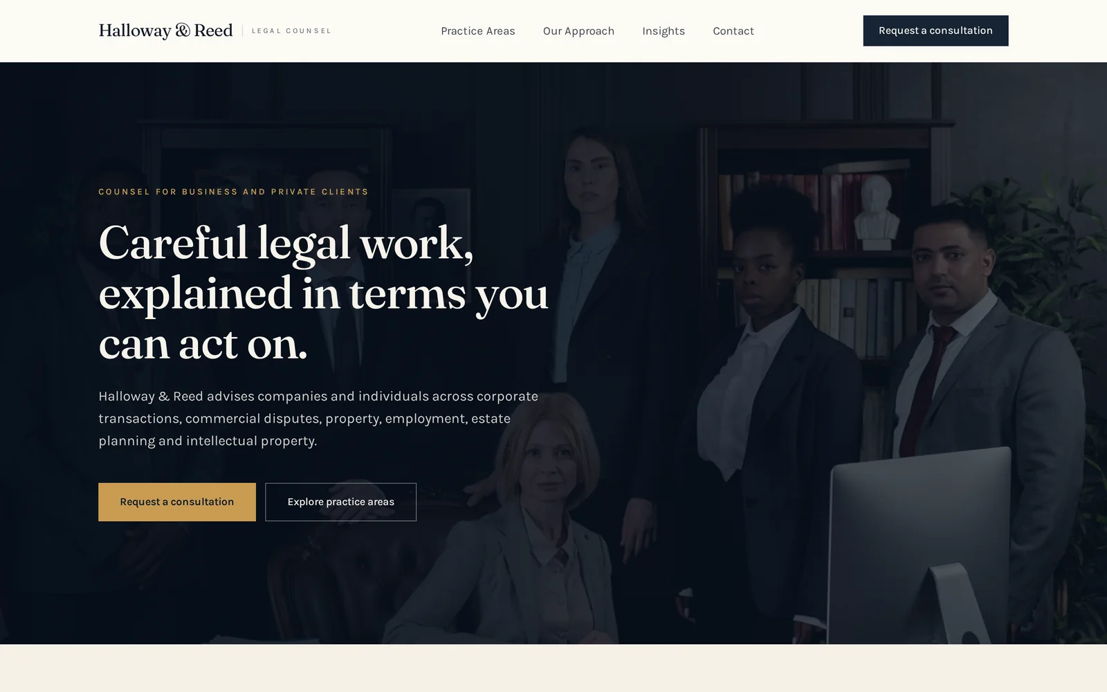 Law Firm website design shown on a laptop and iPhone